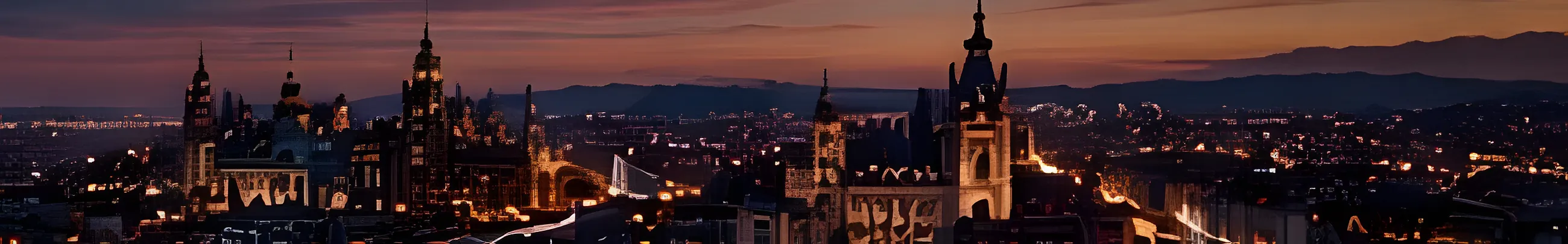 Los horizontes de Madrid y Barcelona al anochecer